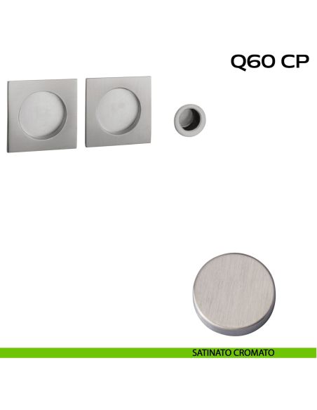 Kit placche incasso quadrate cieche Reguitti Q60 con frontalino di trascinamento satinato