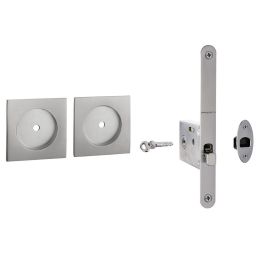 Kit placche incasso quadrate con foro chiave a spillo Reguitti Q60 con frontalino di trascinamento e serratura 027SR