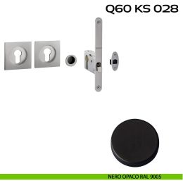 Kit placche incasso quadrate con foro yale Reguitti Q60 con frontalino di trascinamento e serratura 028SR 2