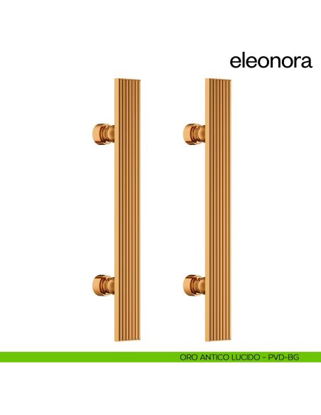 Maniglione per porta Eleonora dnd handles accoppiato oro antico lucido
