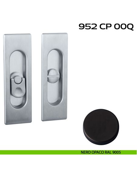 Placche incasso rettangolari con nottolino pendente Reguitti 952 nero