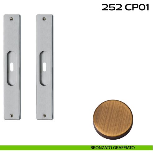 Kit placche incasso rettangolari con foro chiave Reguitti 252 bronzato