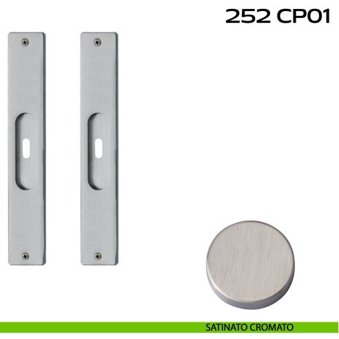 Kit placche incasso rettangolari con foro chiave Reguitti 252 satinato