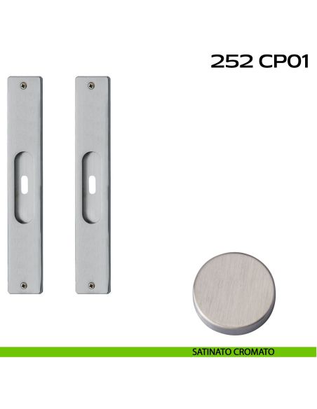 Kit placche incasso rettangolari con foro chiave Reguitti 252 satinato