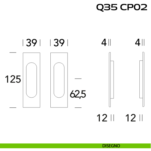Kit placche incasso rettangolari cieche Reguitti Q35