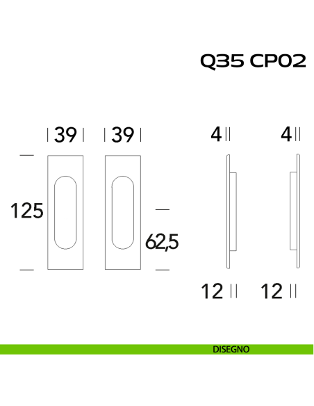 Kit placche incasso rettangolari cieche Reguitti Q35