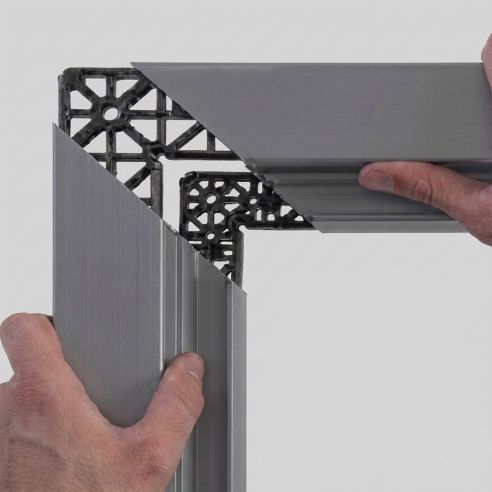 Giunto Angolo PE Ninz 4212035.001 81x81mm per Porta Proget