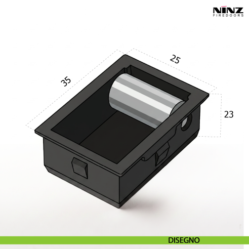 Inserto con rullo per porta tagliafuoco a due ante Univer e Rever Ninz 4212028.001 - disegno