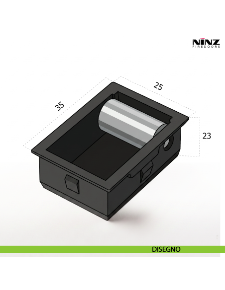 Inserto con rullo per porta tagliafuoco a due ante Univer e Rever Ninz 4212028.001 - disegno