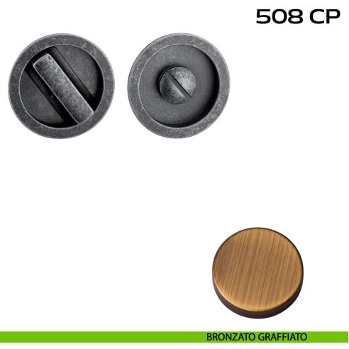 Placche incasso tonde con nottolino Reguitti 508 bronzato