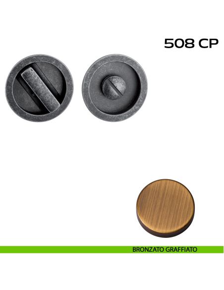 Placche incasso tonde con nottolino Reguitti 508 bronzato