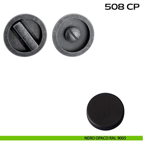 Placche incasso tonde con nottolino Reguitti 508 nero