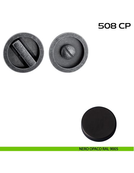Placche incasso tonde con nottolino Reguitti 508 nero
