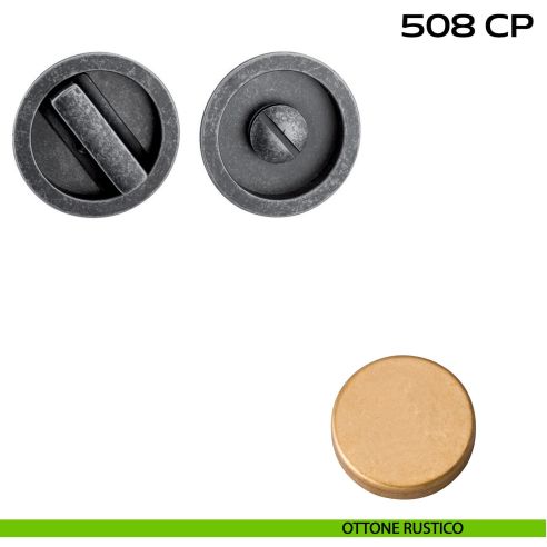 Placche incasso tonde con nottolino Reguitti 508 ottone rustico