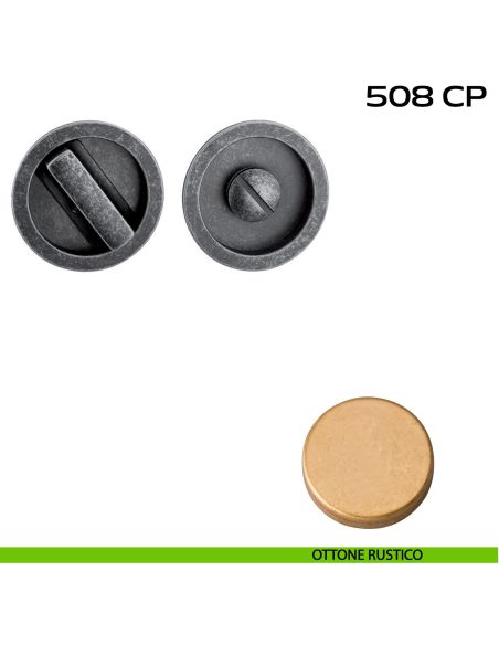 Placche incasso tonde con nottolino Reguitti 508 ottone rustico