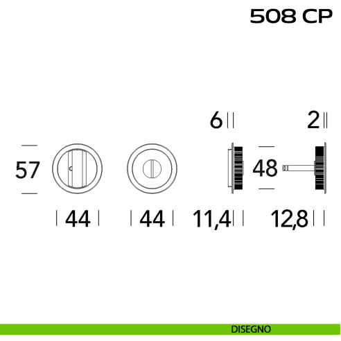 Placche incasso tonde con nottolino Reguitti 508 disegno