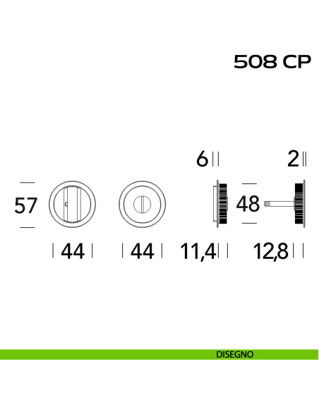Placche incasso tonde con nottolino Reguitti 508 disegno