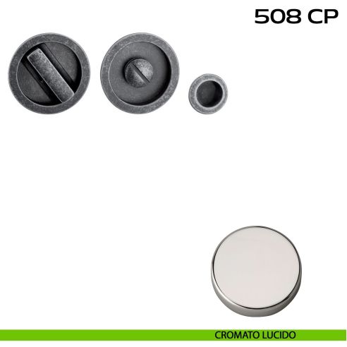 Kit placche incasso tonde con nottolino Reguitti 508 con frontalino di trascinamento cromato