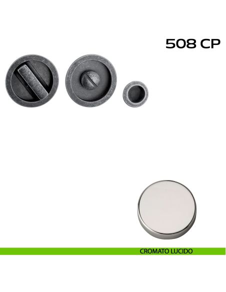Kit placche incasso tonde con nottolino Reguitti 508 con frontalino di trascinamento cromato