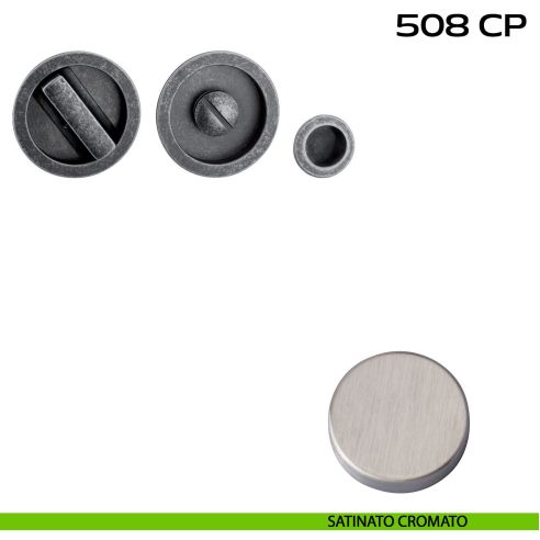 Kit placche incasso tonde con nottolino Reguitti 508 con frontalino di trascinamento satinato