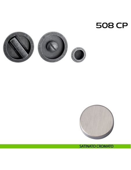 Kit placche incasso tonde con nottolino Reguitti 508 con frontalino di trascinamento satinato