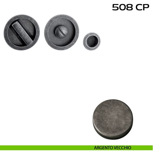 Kit placche incasso tonde con nottolino Reguitti 508 con frontalino di trascinamento argento
