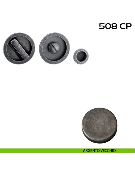 Kit placche incasso tonde con nottolino Reguitti 508 con frontalino di trascinamento argento