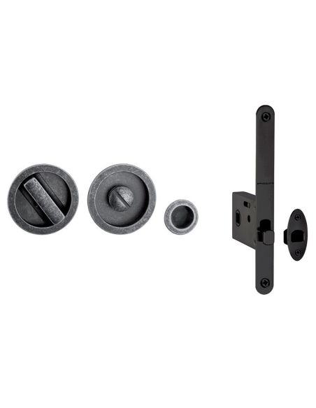 Kit placche incasso tonde con nottolino Reguitti 508 con frontalino di trascinamento e serratura 026SR