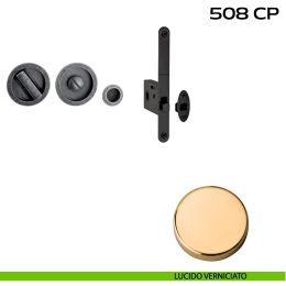 Kit placche incasso tonde con nottolino Reguitti 508 con frontalino di trascinamento e serratura 026SR 2