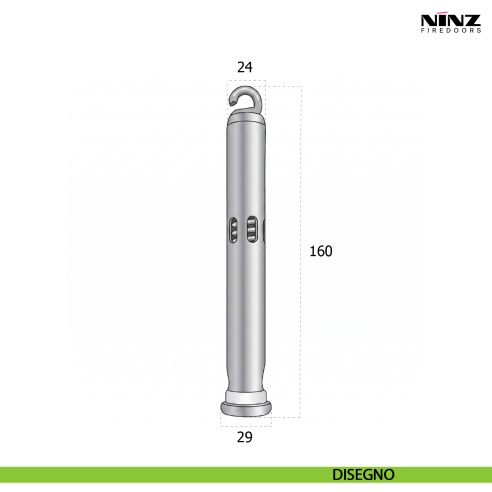 Spinotto per cerniera a molla per porta tagliafuoco Proget e Univer Ninz 4102005.001 - disegno