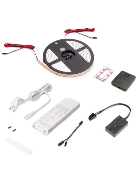 Emuca Kit striscia LED Neonlynx H 12x5 per cucina, Lunghezza 5.000mm, Luce Bianco naturale 4.000K, Sensore switch di prossimità 