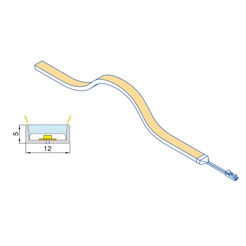 Emuca Kit striscia LED Neonlynx H 12x5 per cucina, Lunghezza 5.000mm, Luce Bianco naturale 4.000K, Sensore switch di prossimità 