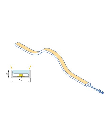 Emuca Kit striscia LED Neonlynx H 12x5 per cucina, Lunghezza 5.000mm, Luce Bianco naturale 4.000K, Sensore switch di prossimità 