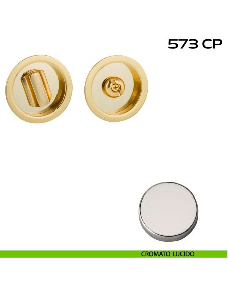 Placche incasso tonde con nottolino Reguitti 573 cromato