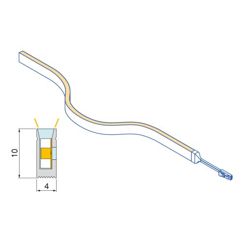 Emuca Kit striscia LED Neonlynx V 4x10 per armadio, Lunghezza 5.000mm, Luce Bianco calda 2.700K, Sensore di movimento RF Smart, 