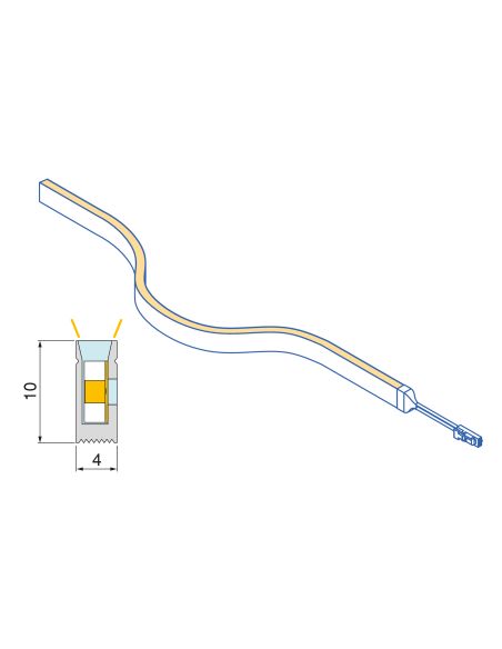 Emuca Kit striscia LED Neonlynx V 4x10 per armadio, Lunghezza 5.000mm, Luce Bianco calda 2.700K, Sensore di movimento RF Smart, 