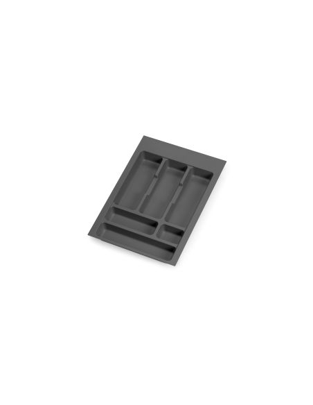 Emuca Portaposate Optima per cassetto universale, modulo 400 mm, Tecnoplastica, Grigio antracite