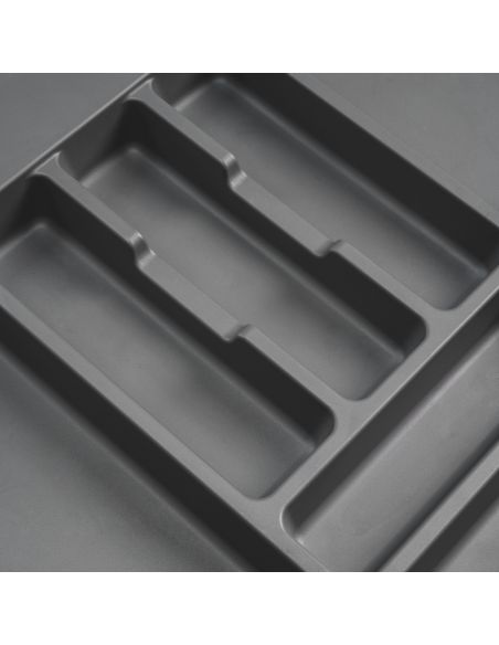 Emuca Portaposate Optima per cassetto universale, modulo 400 mm, Tecnoplastica, Grigio antracite