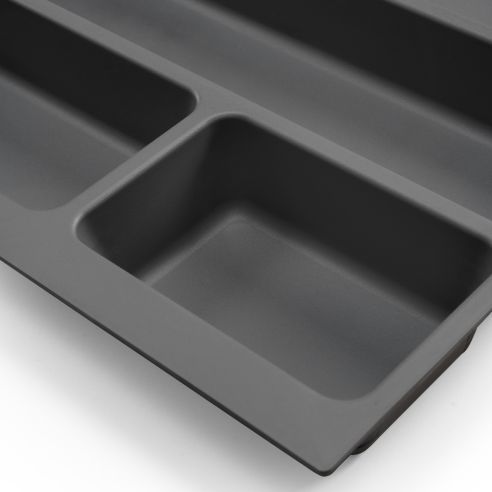 Emuca Portaposate Optima per cassetto universale, modulo 400 mm, Tecnoplastica, Grigio antracite