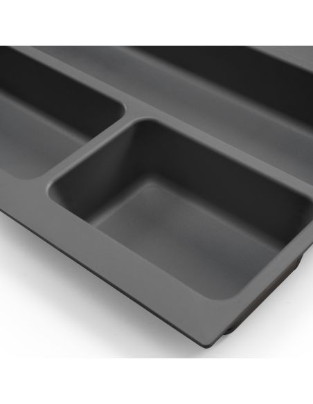 Emuca Portaposate Optima per cassetto universale, modulo 400 mm, Tecnoplastica, Grigio antracite