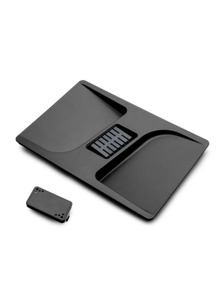 Emuca Contenitori per cassetti da cucina Recycle con coperchio anti-odore, Altezza 266, 3x15 lt, 2x7 lt, Tecnoplastica, Nera