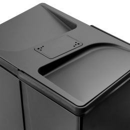 Emuca Contenitori per cassetti da cucina Recycle con coperchio anti-odore, Altezza 266, 1x15 lt, Tecnoplastica, Nera 2