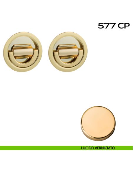 Placche incasso tonde con doppio nottolino ad anello Reguitti 577 lucido