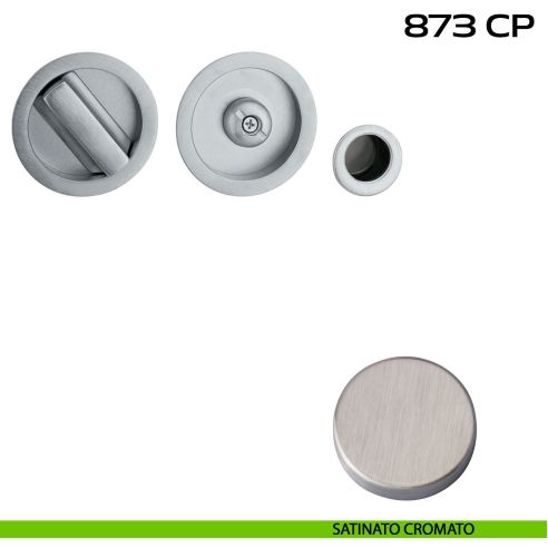 Kit placche incasso tonde con nottolino Reguitti 873 con frontalino di trascinamento satinato