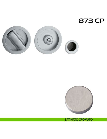 Kit placche incasso tonde con nottolino Reguitti 873 con frontalino di trascinamento satinato