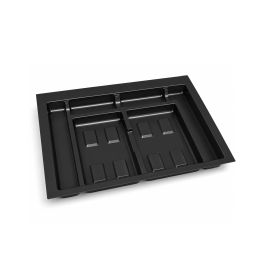 Emuca Base per contenitori per cassetti da cucina Recycle, 2 scomparti, modulo 700 mm, Tecnoplastica, Nera