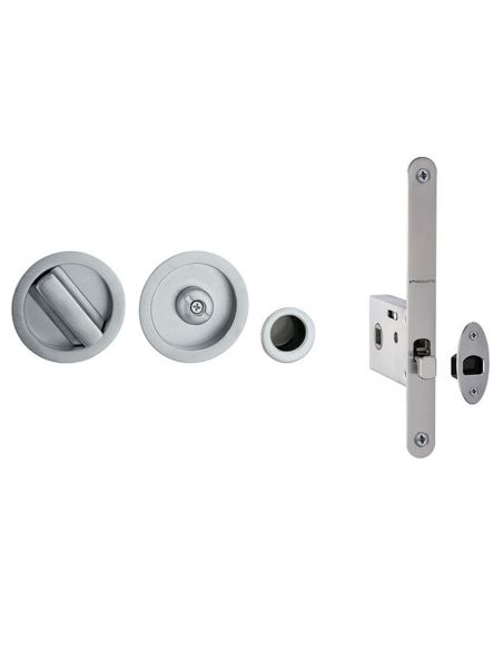 Kit placche incasso tonde con nottolino Reguitti 873 con frontalino di trascinamento e serratura 026SR