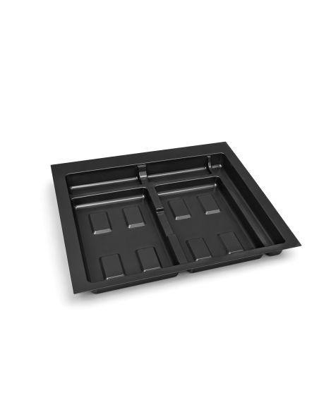 Emuca Base per cassetto da cucina Recycle, 2 scomparti, modulo 600 mm, Tecnoplastica, Nera