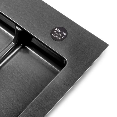 Emuca Base per cassetto da cucina Recycle, 2 scomparti, modulo 600 mm, Tecnoplastica, Nera