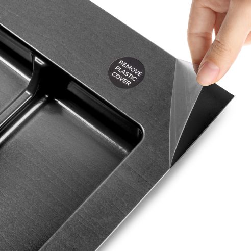 Emuca Base per cassetto da cucina Recycle, 2 scomparti, modulo 600 mm, Tecnoplastica, Nera